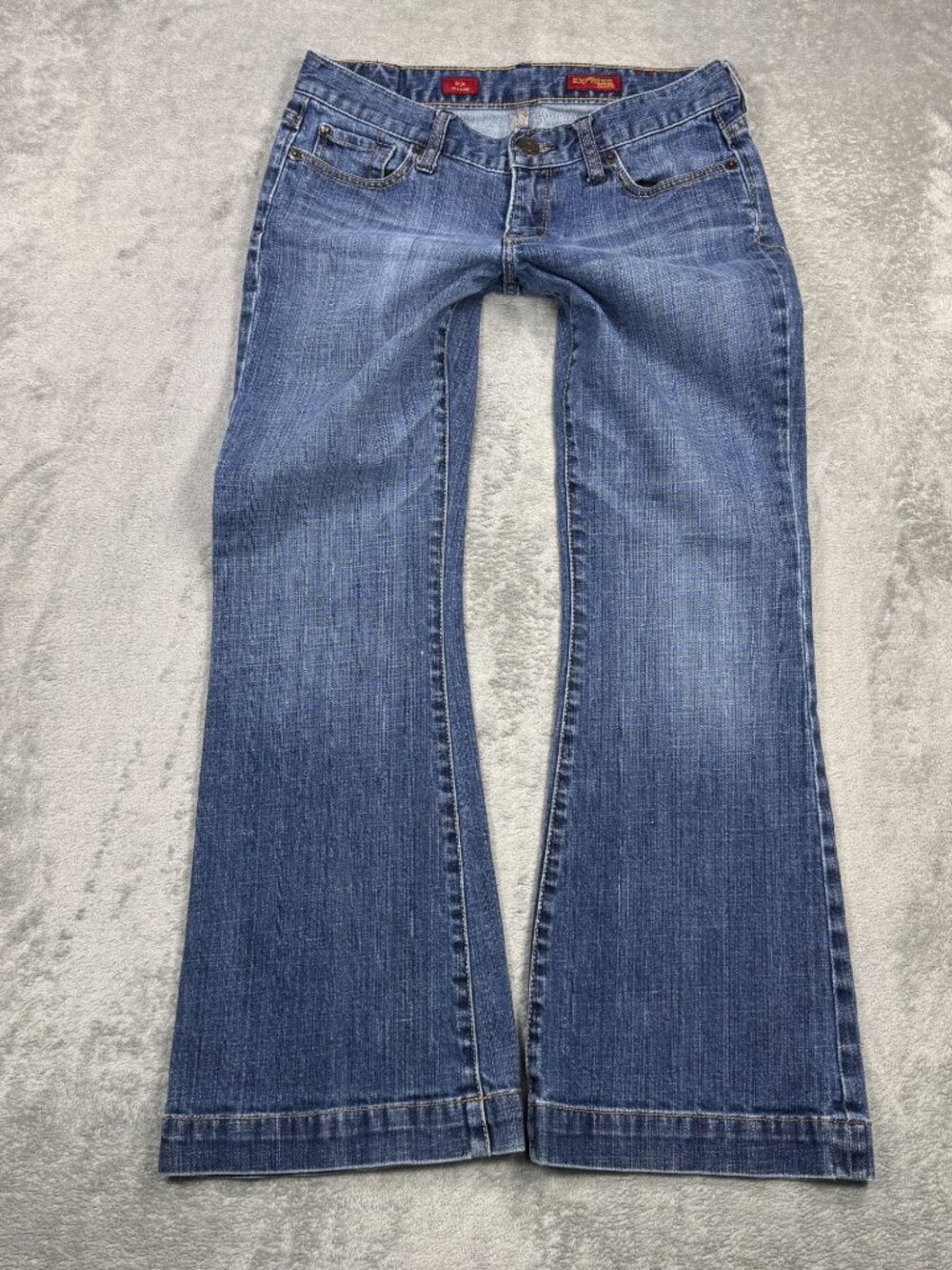 Y2K 2000s Express Jeans Eva Fit & Flare Wide Leg Denim Womens 6S Western Grunge